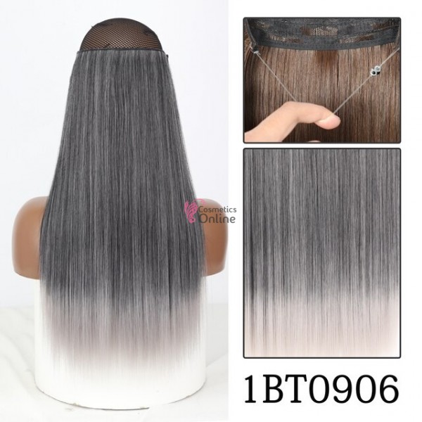 Extensie de par Flip-In, pe Guta dreapta delux dubla de 55 cm - Brunet cu Silver Ombre SQ661BT090622